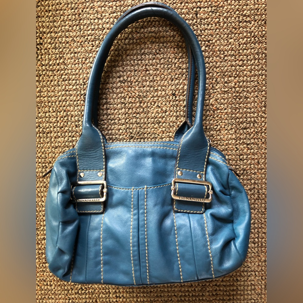 Genuine leather satchel handbag by Tignanello